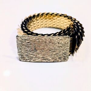 Vintage Gold Stretch Boho Festival Fairy Textured Belt Buckle